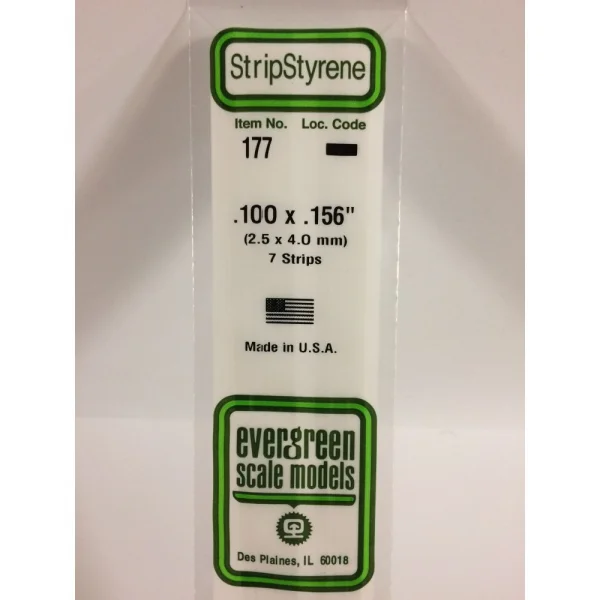 Evergreen [6-177] 14 Strip .100 x .156 (100 per pack)