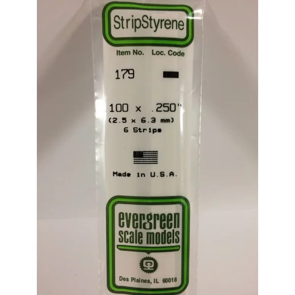 Evergreen 14in (35cm) Strip .100x.250in (6 per pack)