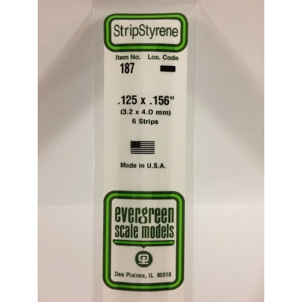 Evergreen [5-187] 14 Strip .125 x .156 (30 per pack)