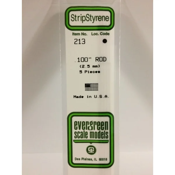 Evergreen 14in (35cm) Rod .100in (5 per pack)