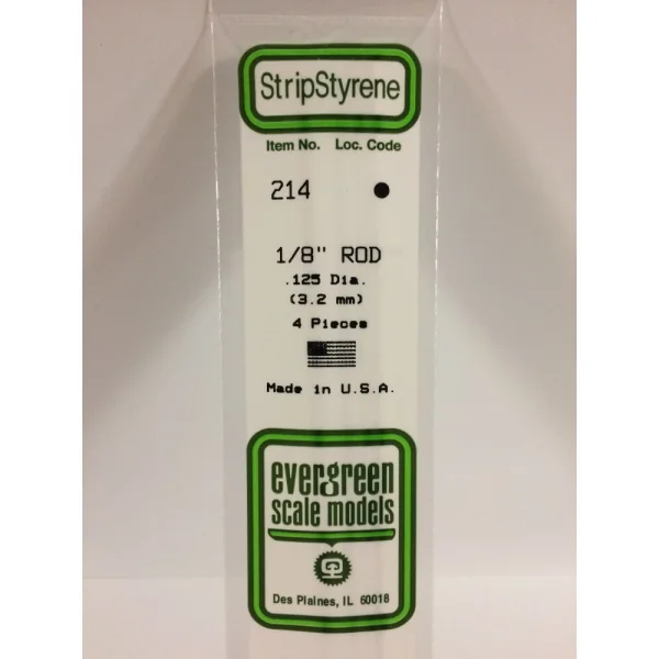 Evergreen [6-214] 14 Rod .125 (1:8) (100 per pack)