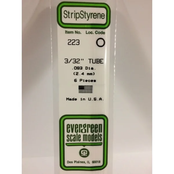 Evergreen [6-223] 14 Round Tube (Telescoping) .093 (3/32) (100 per pack)