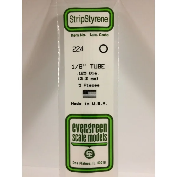 Evergreen [6-224] 14 Round Tube (Telescoping) .125 (1:8) (100 per pack)