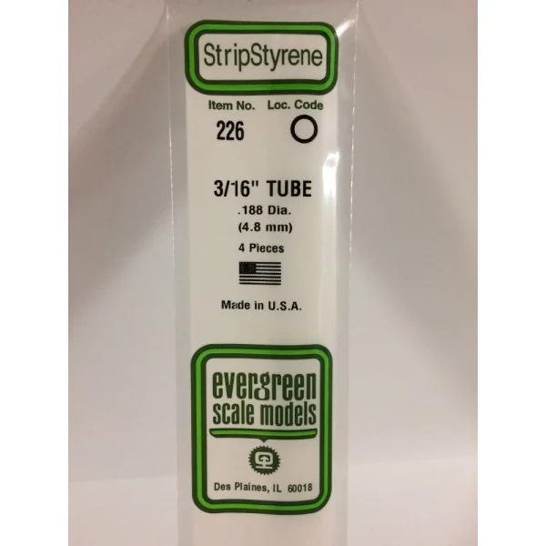 Evergreen [6-226] 14 Round Tube (Telescoping) .187 (3/16) (100 per pack)