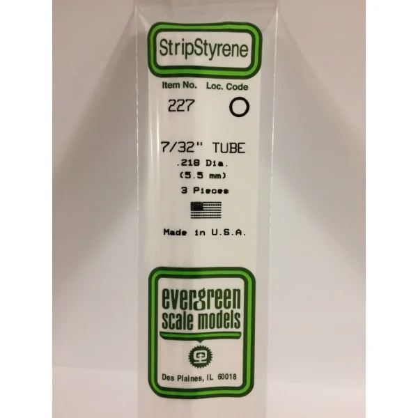 Evergreen [6-227] 14 Round Tube (Telescoping) .219 (7/32) (100 per pack)