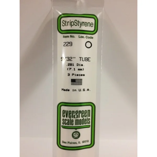 Evergreen [6-229] 14 Round Tube (Telescoping) .281 (9/32) (100 per pack)