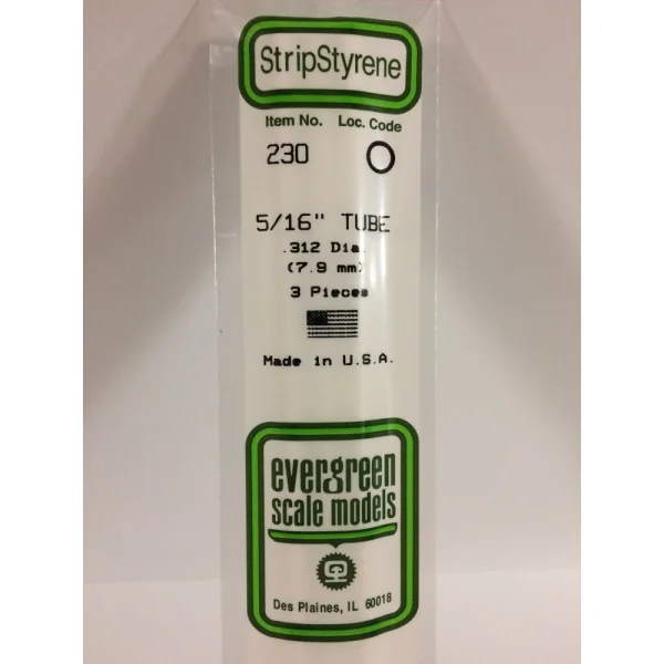 Evergreen [6-230] 14 Round Tube (Telescoping) .312 (5/16) (100 per pack)