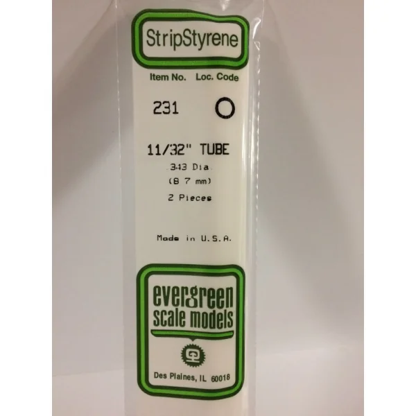 Evergreen [6-231] 14 Round Tube (Telescoping) .344 (11/32) (100 per pack)