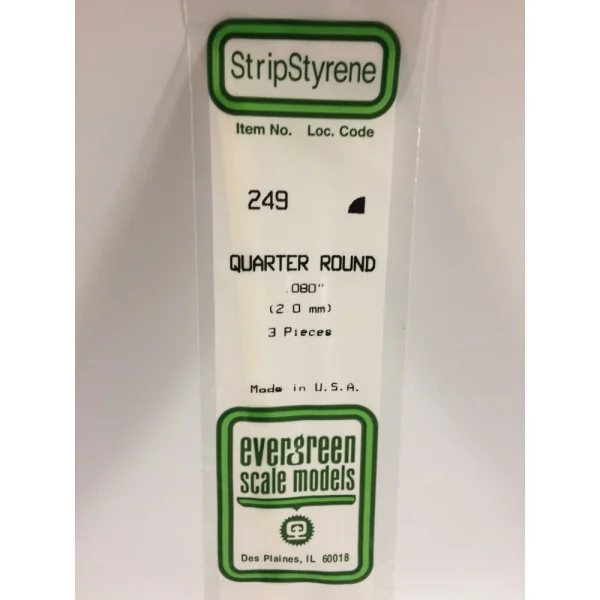 Evergreen 14in (35cm) Quarter Round Strip .080in (3 per pack)