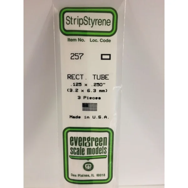 Evergreen [6-257] 14 Rectangular Tube .125 x .250 (100 per pack)