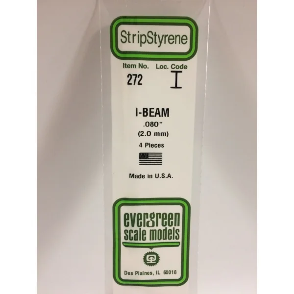 Evergreen 14in (35cm) I-Beam .080in (4 per pack)