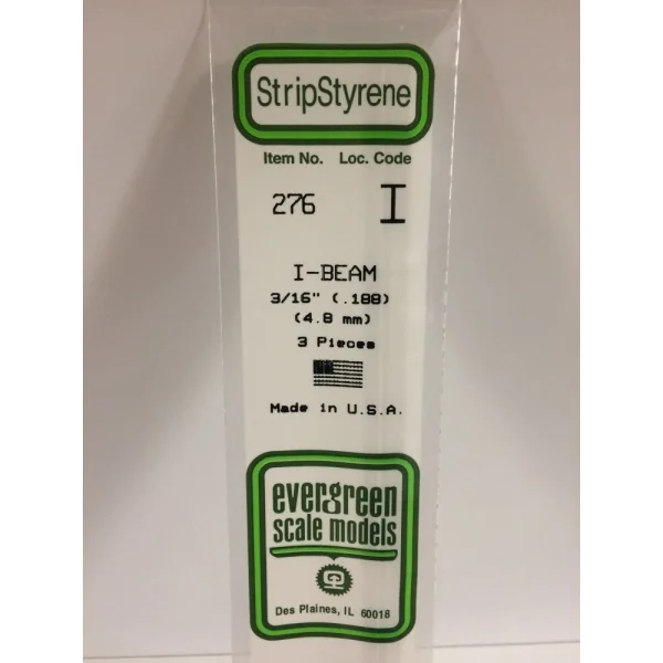 Evergreen [6-276] 14 I-Beam .188 (3/16) (100 per pack)
