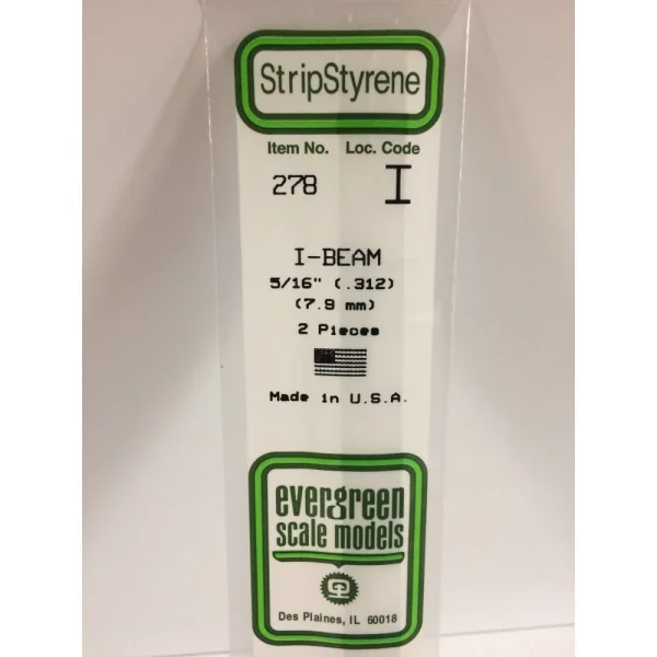 Evergreen [6-278] 14 I-Beam .312 (5/16) (100 per pack)