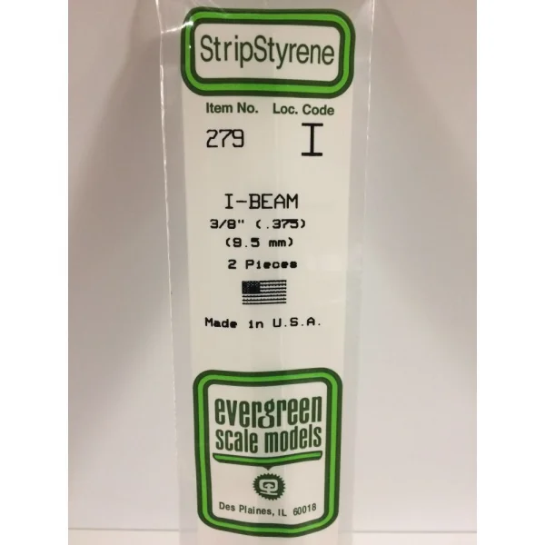 Evergreen 14in (35cm) I-Beam .375in (3/8in) (2 per pack)