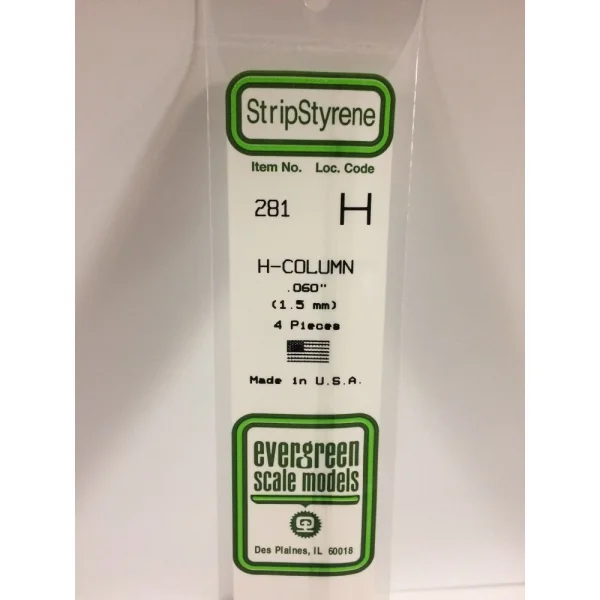 Evergreen [6-281] 14 H-Column .060 (100 per pack)