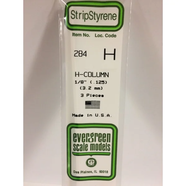 Evergreen [6-284] 14 H-Column .125 (1:8) (100 per pack)