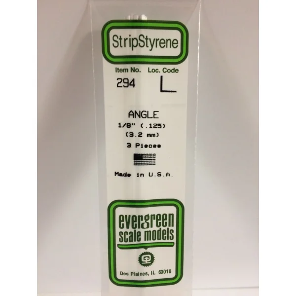 Evergreen 14in (35cm) Right-Angle .125in (3 per pack)
