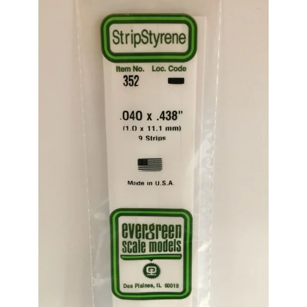Evergreen 24in (60cm) Strip .040x.438in (9 per pack)