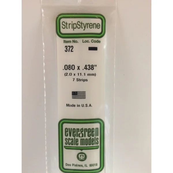 Evergreen 24in (60cm) Strip .080x.438in (7 per pack)