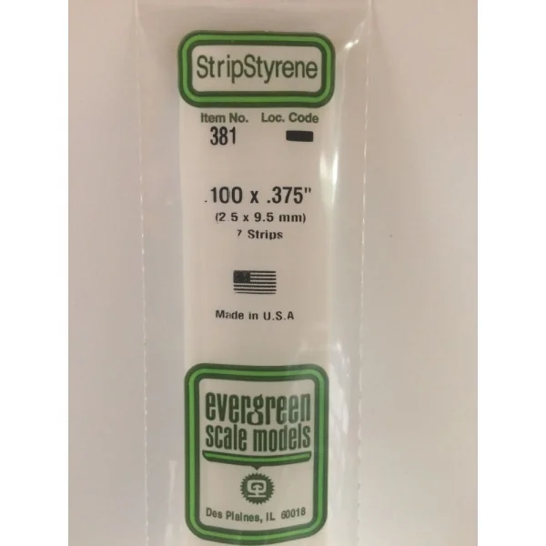 Evergreen [6-381] 24 Strip .100 x .375 (50 per pack)