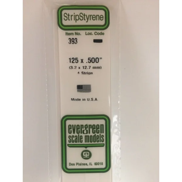Evergreen 24in (60cm) Strip .125x.500in (4 per pack)