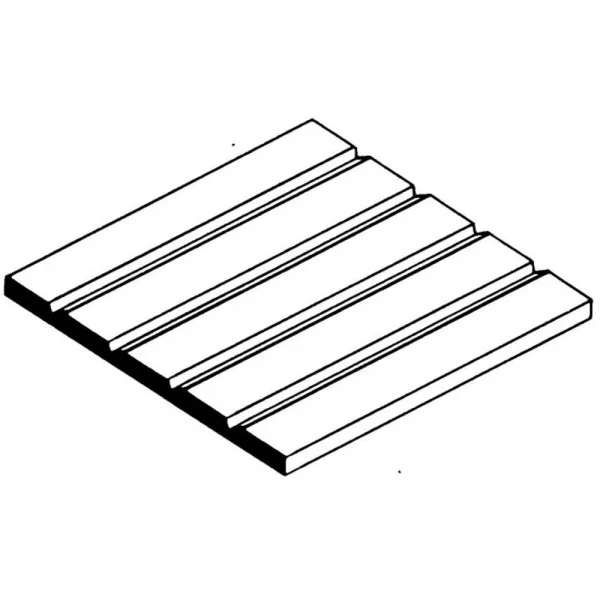 Evergreen 6x12in (15x30cm) HO-Scale Car Siding Sheet .040in (1.0mm) Sheet (1 sheet per pack)