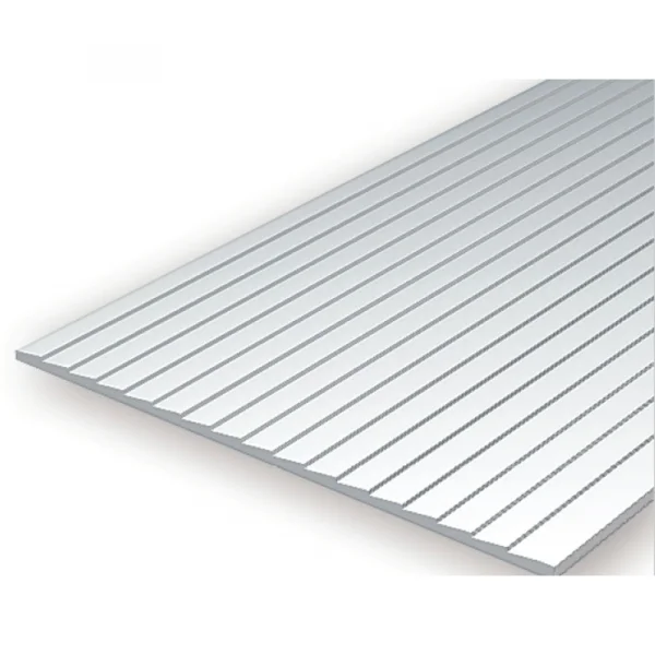 Evergreen 6x12in (15x30cm) Clapboard Siding Sheet .040in (1.0mm) Thick .040in Spacing (1 Sheet per pack)