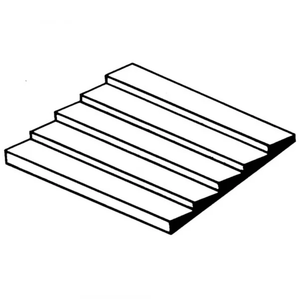 Evergreen 6x12in (15x30cm) Clapboard Siding Sheet .040in (1.0mm) Thick .040in Spacing (1 Sheet per pack)
