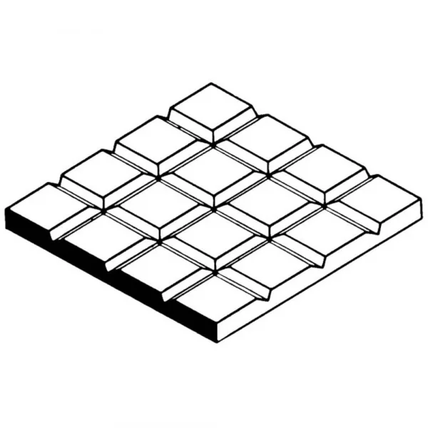 Evergreen 6x12in (15x30cm) Square Tile Sheet .040in (1.0mm) Thick 1:12x1:12in Spacing (1 Sheet per pack)