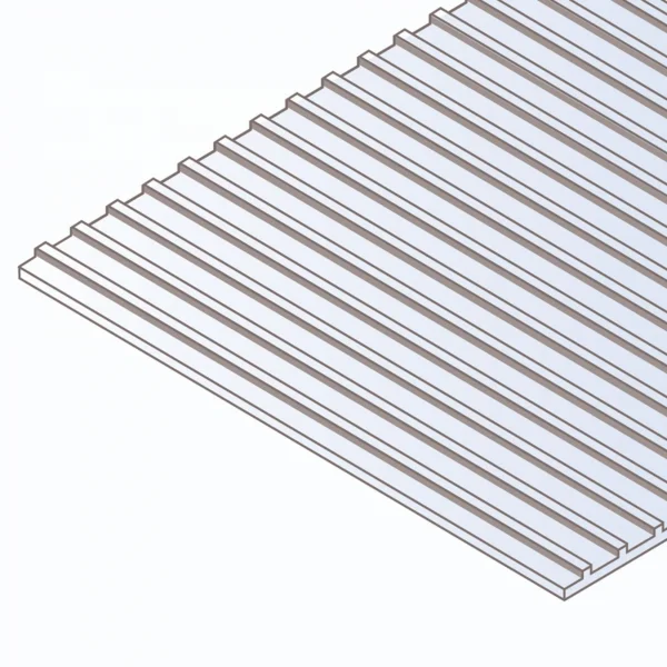 Evergreen 6x12in (15x30cm) Seam Roofing Sheet .040in (1.0mm) Thick 3/8in Groove Spacing (1 Sheet per pack)
