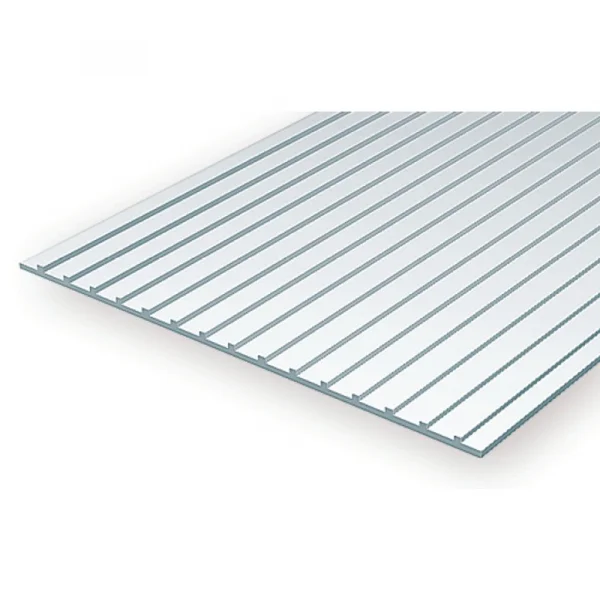 Evergreen 6x12in (15x30cm) Seam Roofing Sheet .040in (1.0mm) Thick 3/8in Groove Spacing (1 Sheet per pack)