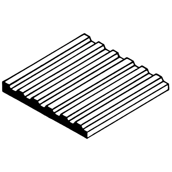Evergreen 6x12in (15x30cm) Corrugated Metal Siding Sheet .040in (1.0mm) Sheet .030in Groove Spacing (1 sheet per pack) — image 1 of 5