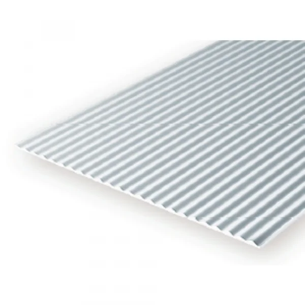 Evergreen 6x12in (15x30cm) Corrugated Metal Siding Sheet .040in (1.0mm) Sheet .040in Groove Spacing (1 sheet per pack)