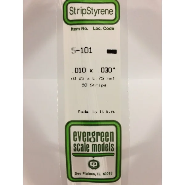 Evergreen [5-101] 14 Strip .010 x .030 (50 per pack)