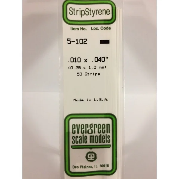 Evergreen [5-102] 14 Strip .010 x .040 (50 per pack)