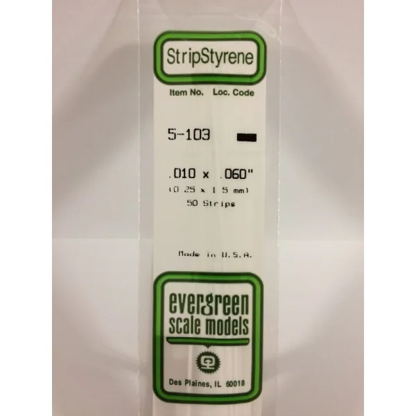 Evergreen [5-103] 14 Strip .010 x .060 (50 per pack)