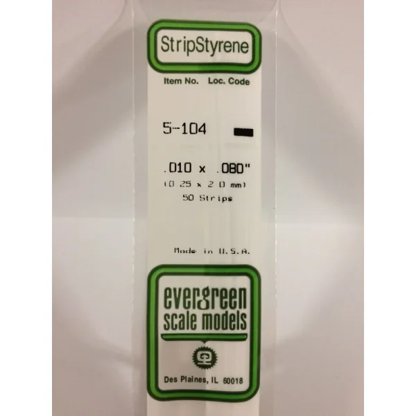 Evergreen [5-104] 14 Strip .010 x .080 (50 per pack)