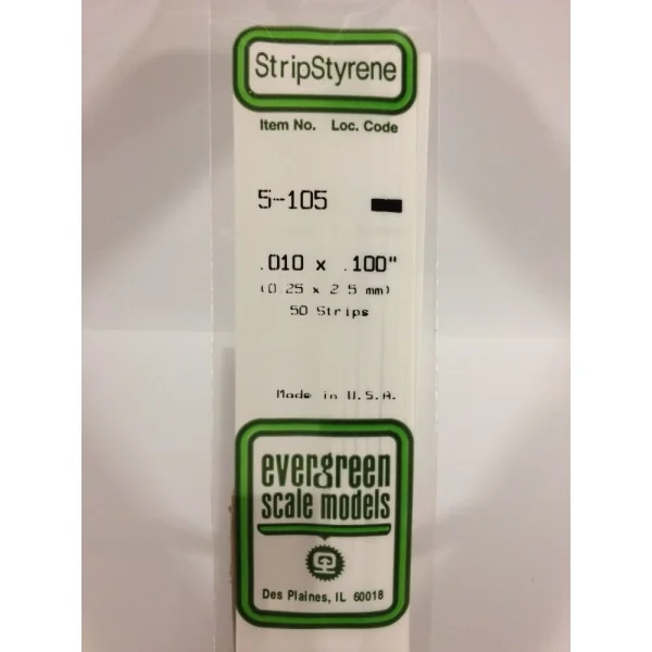 Evergreen [5-105] 14 Strip .010 x .100 (50 per pack)