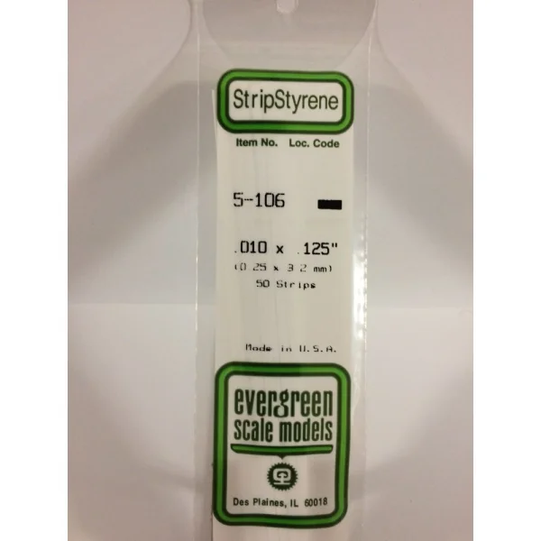 Evergreen [5-106] 14 Strip .010 x .125 (50 per pack)