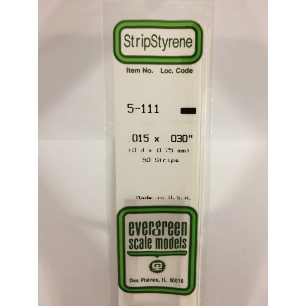 Evergreen [5-111] 14 Strip .015 x .030 (50 per pack)