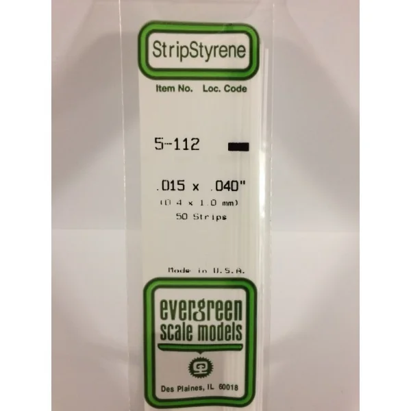 Evergreen [5-112] 14 Strip .015 x .040 (50 per pack)