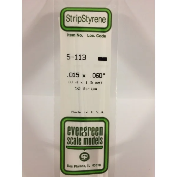 Evergreen [5-113] 14 Strip .015 x .060 (50 per pack)