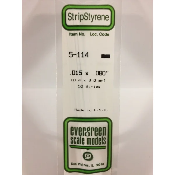 Evergreen [5-114] 14 Strip .015 x .080 (50 per pack)