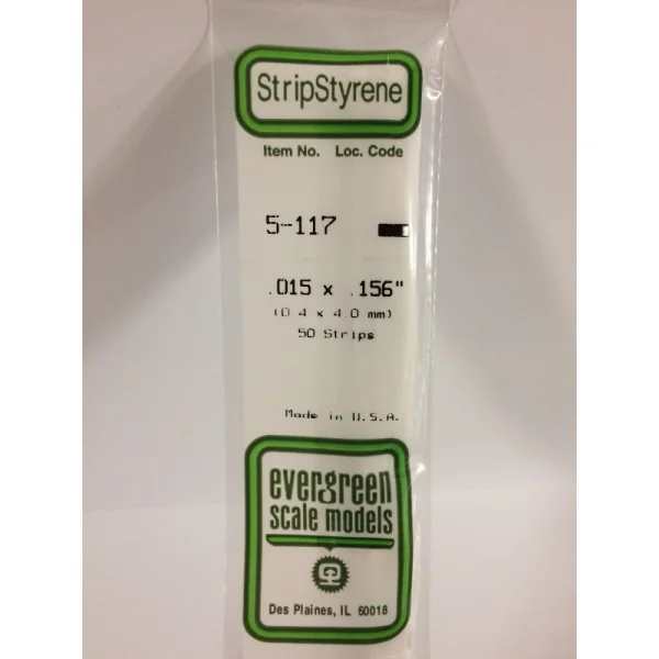 Evergreen [5-117] 14 Strip .015 x .156 (50 per pack)