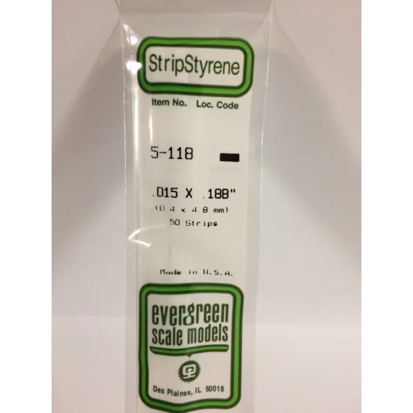 Evergreen [5-118] 14 Strip .015 x .188 (50 per pack) &mdash; image 3 of 8