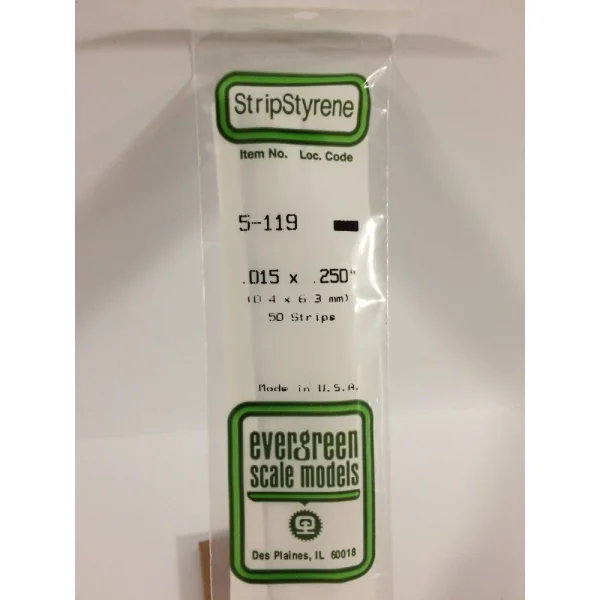 Evergreen [5-119] 14 Strip .015 x .250 (50 per pack)