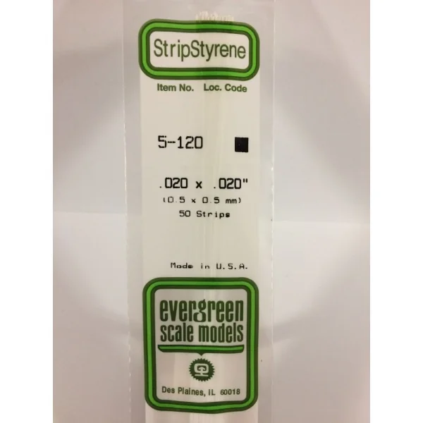 Evergreen [5-120] 14 Strip .020 x .020 (50 per pack) &mdash; image 3 of 8