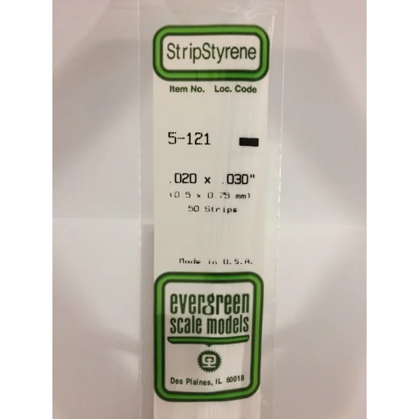 Evergreen [5-121] 14 Strip .020 x .030 (50 per pack)