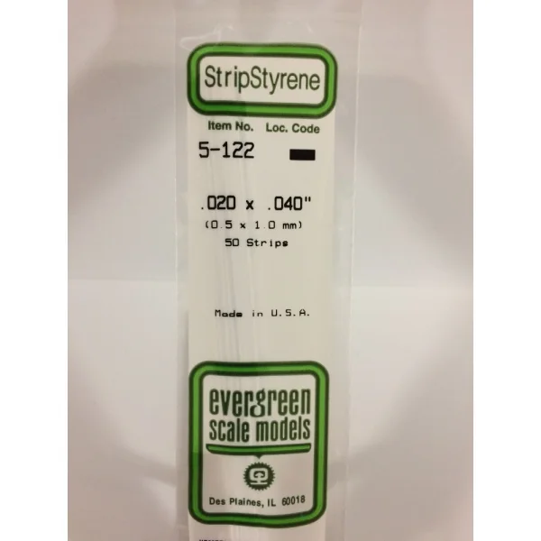 Evergreen [5-122] 14 Strip .020 x .040 (50 per pack)