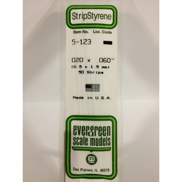Evergreen [5-123] 14 Strip .020 x .060 (50 per pack)
